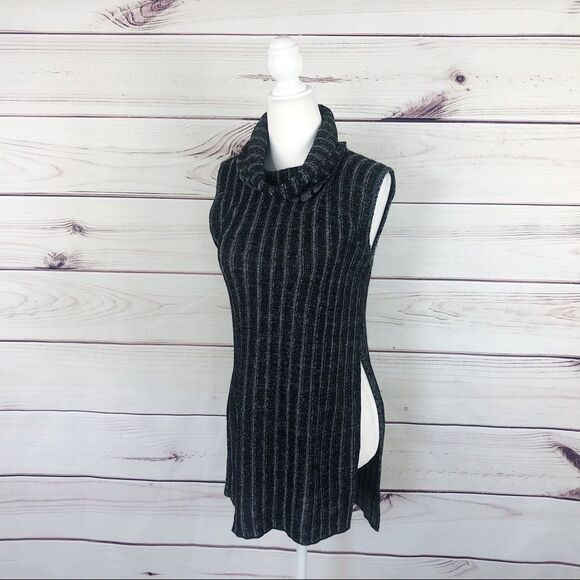 BLUE RAIN Ribbed Tunic Cowl Neck Sweater Tank - Picture 3 of 9